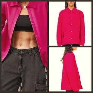 NEW! THE VERY WARM Unisex Seam Sealed Coach Fusia Coat Medium.